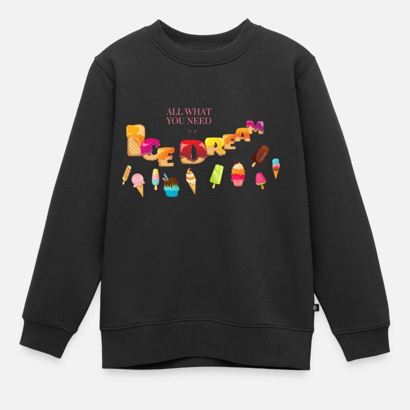Rêve de glace - Sweat Premium enfant bio - noir