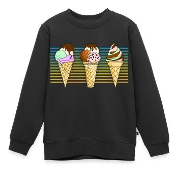 Eis - Kinder Premium Organic Sweatshirt - Schwarz - Vorne - AI Model Kid Female (0cm)