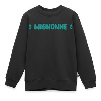 Mignonne - Sweat Premium enfant bio - noir - Devant - AI Model Kid Female (0cm)