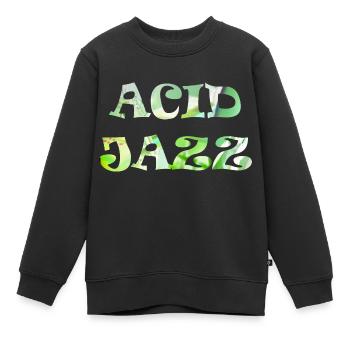 Retro Acid Jazz Funk - Sweat Premium enfant bio - noir - Devant - AI Model Kid Female (0cm)