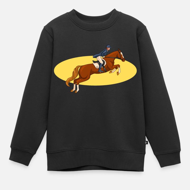 équitation cavalière - Sweat Premium enfant bio - noir