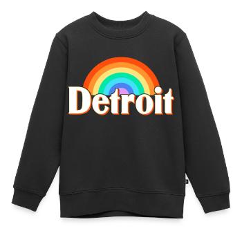 Detroit - Sweat Premium enfant bio - noir - Devant - AI Model Kid Female (0cm)