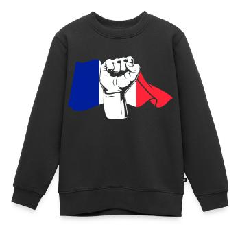 Faust Franzose Frankreich - Kinder Premium Organic Sweatshirt - Schwarz - Vorne - AI Model Kid Female (0cm)