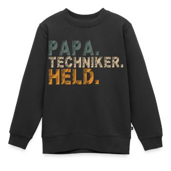 Techniker Abschluss Bestanden Papa Held Sprüche - Kinder Premium Organic Sweatshirt - Schwarz - Vorne - AI Model Kid Female (0cm)