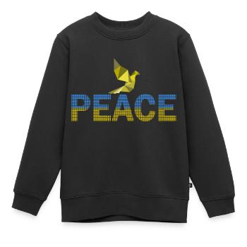 Peace Dove Dot Design - Kinder Premium Organic Sweatshirt - Schwarz - Vorne - AI Model Kid Female (0cm)