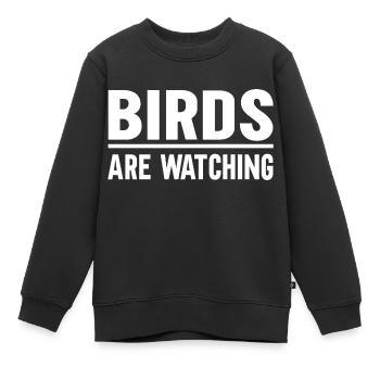 Birds Are Watching - Kinder Premium Organic Sweatshirt - Schwarz - Vorne - AI Model Kid Female (0cm)