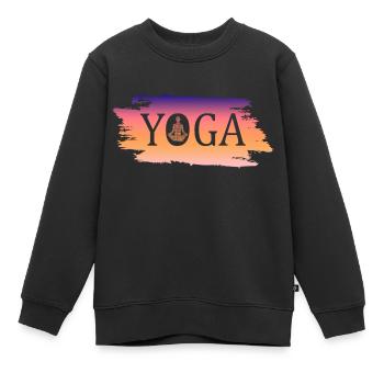 Yoga Namaste - Kinder Premium Organic Sweatshirt - Schwarz - Vorne - AI Model Kid Female (0cm)