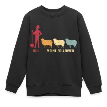 Ich & Meine Follower Schafe Hirte Schäfer Schäfche - Kinder Premium Organic Sweatshirt - Schwarz - Vorne - AI Model Kid Female (0cm)