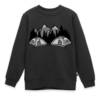 Wald Camper draußen leben - Kinder Premium Organic Sweatshirt - Schwarz - Vorne - AI Model Kid Female (0cm)