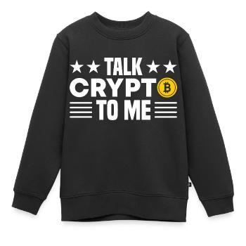 Crypto - Sweat Premium enfant bio - noir - Devant - AI Model Kid Female (0cm)