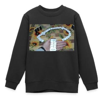 Domino - Kinder Premium Organic Sweatshirt - Schwarz - Vorne - AI Model Kid Female (0cm)