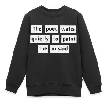 Der Dichter wartet leise... - Kinder Premium Organic Sweatshirt - Schwarz - Vorne - AI Model Kid Female (0cm)
