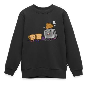 Kawaii Toast - Kinder Premium Organic Sweatshirt - Schwarz - Vorne - AI Model Kid Female (0cm)