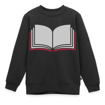 Apprendre les pages de livres ouverts - Sweat Premium enfant bio - noir - Devant - AI Model Kid Female (0cm)