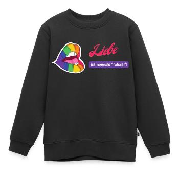Liebe ist niemals falsch - Kinder Premium Organic Sweatshirt - Schwarz - Vorne - AI Model Kid Female (0cm)