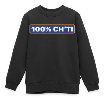 100% Ch'ti - Nord pas de calais - Sweat Premium enfant bio - noir - Devant - AI Model Kid Female (0cm)