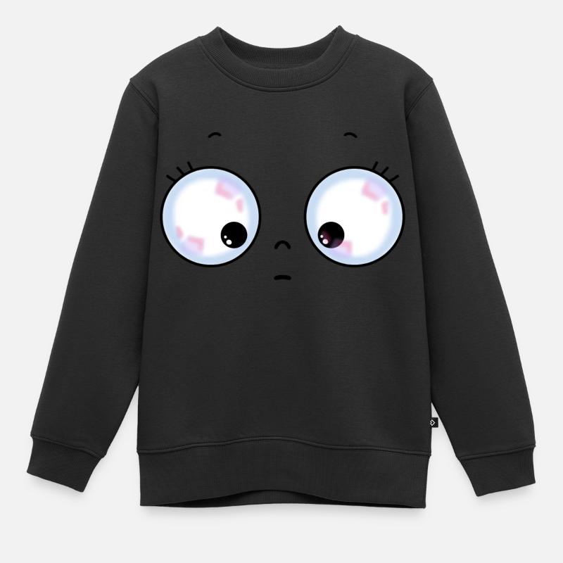 Cute eyes - Kinder Premium Organic Sweatshirt - Schwarz