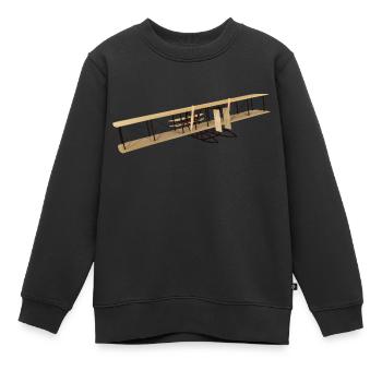 Historisches Motorflugzeug von 1905 - Kinder Premium Organic Sweatshirt - Schwarz - Vorne - AI Model Kid Female (0cm)