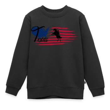 Texas - Sweat Premium enfant bio - noir - Devant - AI Model Kid Female (0cm)