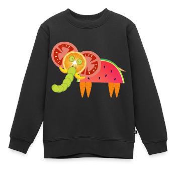 Vegetarischer Elefant - Kinder Premium Organic Sweatshirt - Schwarz - Vorne - AI Model Kid Female (0cm)
