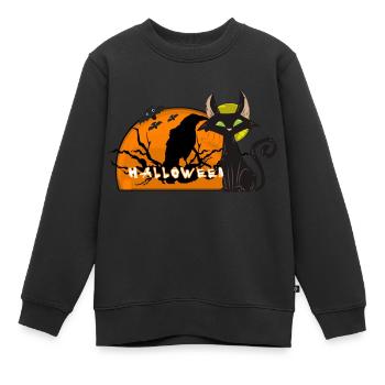 Halloween -Tierwelt - Kinder Premium Organic Sweatshirt - Schwarz - Vorne - AI Model Kid Female (0cm)