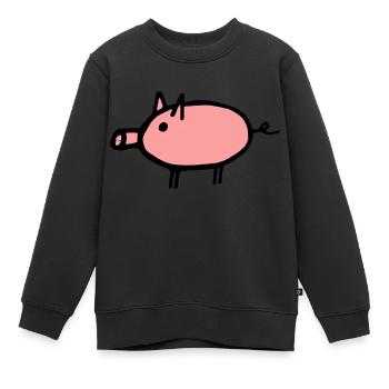 Schwein - Kinder Premium Organic Sweatshirt - Schwarz - Vorne - AI Model Kid Female (0cm)