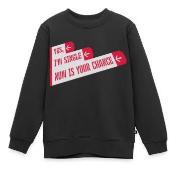 célibataire maintenant votre chance - Sweat Premium enfant bio - noir - Devant - AI Model Kid Female (0cm)