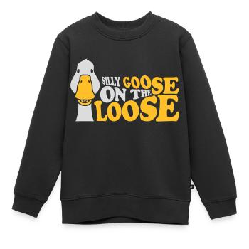goose on the loose - Kinder Premium Organic Sweatshirt - Schwarz - Vorne - AI Model Kid Female (0cm)
