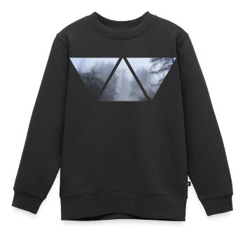 Wald Nebel Dreieck Foto Düster Geschenk Winter - Kinder Premium Organic Sweatshirt - Schwarz - Vorne - AI Model Kid Female (0cm)