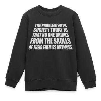 boissons de crânes ennemis - Sweat Premium enfant bio - noir - Devant - AI Model Kid Female (0cm)