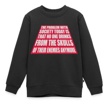 boissons de crânes ennemis - Sweat Premium enfant bio - noir - Devant - AI Model Kid Female (0cm)