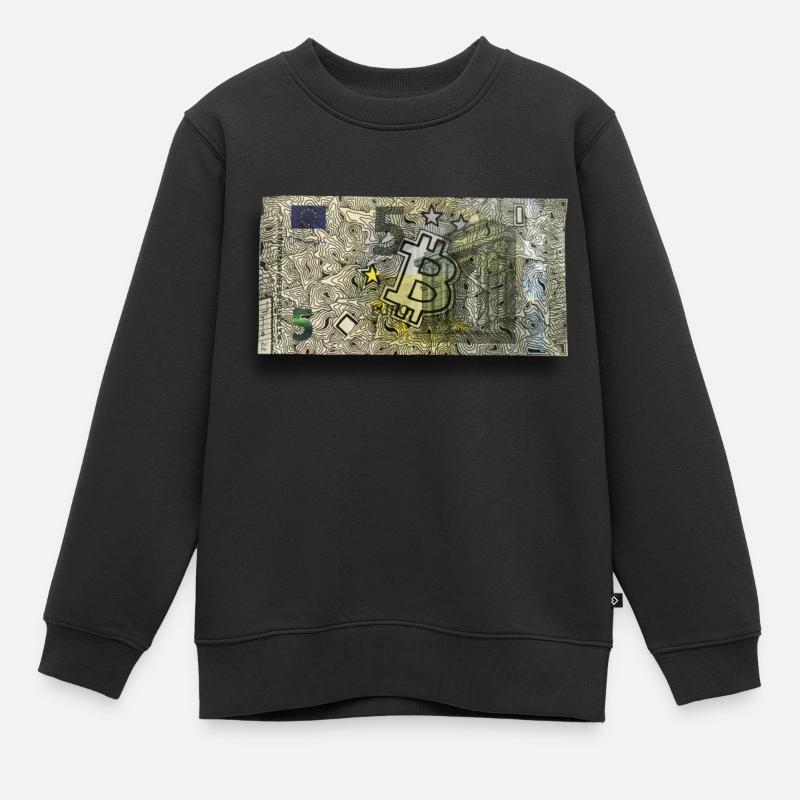 5 Bitcoins - Sweat Premium enfant bio - noir