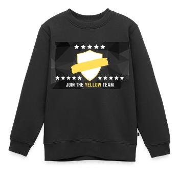 JOIN THE YELLOW TEAM - Kinder Premium Organic Sweatshirt - Schwarz - Vorne - AI Model Kid Female (0cm)
