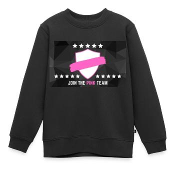 JOIN THE PINK TEAM - Kinder Premium Organic Sweatshirt - Schwarz - Vorne - AI Model Kid Female (0cm)