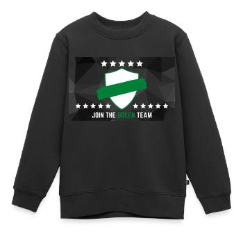 JOIN THE GREEN TEAM - Kinder Premium Organic Sweatshirt - Schwarz - Vorne - AI Model Kid Female (0cm)
