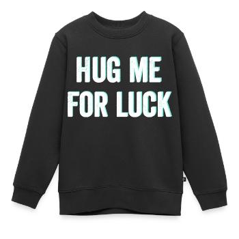 Embrasse-moi pour avoir de la chance - Sweat Premium enfant bio - noir - Devant - AI Model Kid Female (0cm)