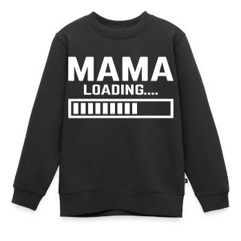 Maman charge maman maman - Sweat Premium enfant bio - noir - Devant - AI Model Kid Female (0cm)