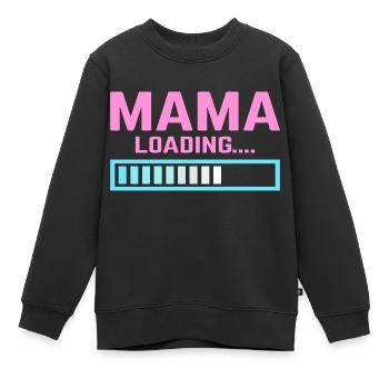 Maman charge maman maman - Sweat Premium enfant bio - noir - Devant - AI Model Kid Female (0cm)