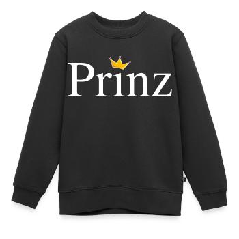Prinz mit Krone - Kinder Premium Organic Sweatshirt - Schwarz - Vorne - AI Model Kid Female (0cm)
