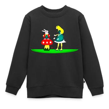 Alice im Wunderland - Kinder Premium Organic Sweatshirt - Schwarz - Vorne - AI Model Kid Female (0cm)