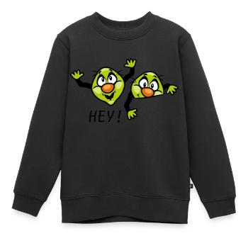 Hé - Sweat Premium enfant bio - noir - Devant - AI Model Kid Female (0cm)