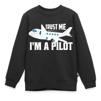 Trust Me I'm A Pilot Aviation Fly Airline - Kinder Premium Organic Sweatshirt - Schwarz - Vorne - AI Model Kid Female (0cm)