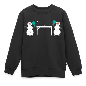 Schneemann Tischtennis Schneeball - Kinder Premium Organic Sweatshirt - Schwarz - Vorne - AI Model Kid Female (0cm)
