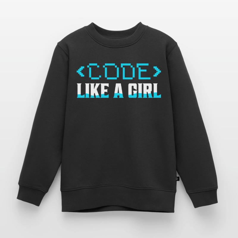 Code Like A Girl Coding Programmer Kinder Premium Organic Sweatshirt