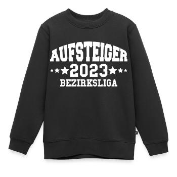 Aufsteiger 2023 Bezirksliga Aufstieg Fußball - Kinder Premium Organic Sweatshirt - Schwarz - Vorne - AI Model Kid Female (0cm)