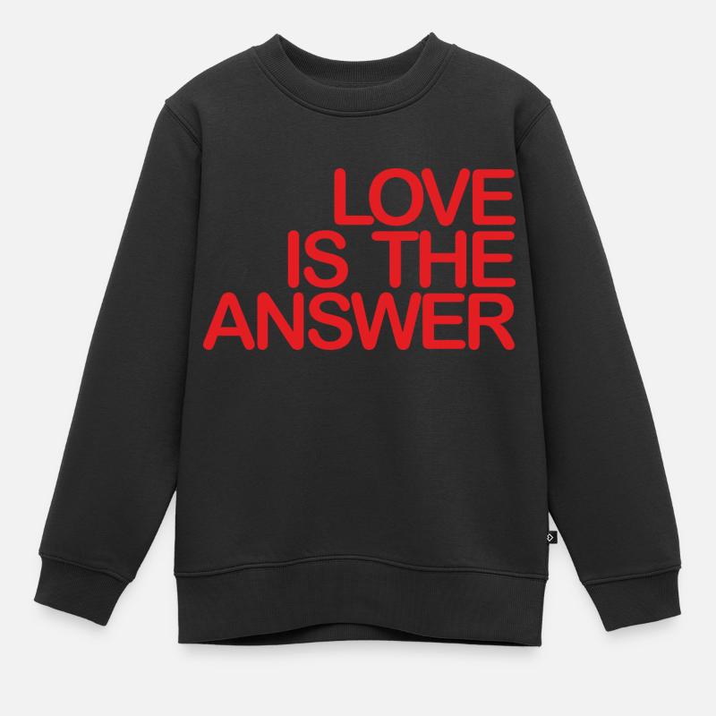 LOVE is the ANSWER 02rot - Kinder Premium Organic Sweatshirt - Schwarz