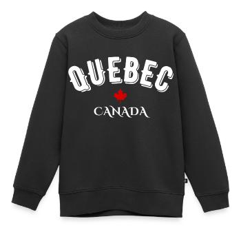Quebec canada - Sweat Premium enfant bio - noir - Devant - AI Model Kid Female (0cm)