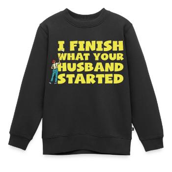 Peintre et vernisseur, le métier le meilleur et le plus ennuyeux - Sweat Premium enfant bio - noir - Devant - AI Model Kid Female (0cm)