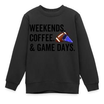 Weekends Coffee Game Days - Kids Premium Organic Sweatshirt - black - Front - AI Model Kid Female (0cm)