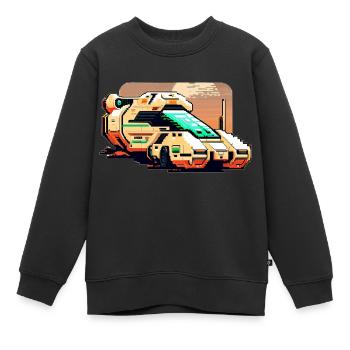 Futuristischer Transporter auf einem Planeten - Kinder Premium Organic Sweatshirt - Schwarz - Vorne - AI Model Kid Female (0cm)